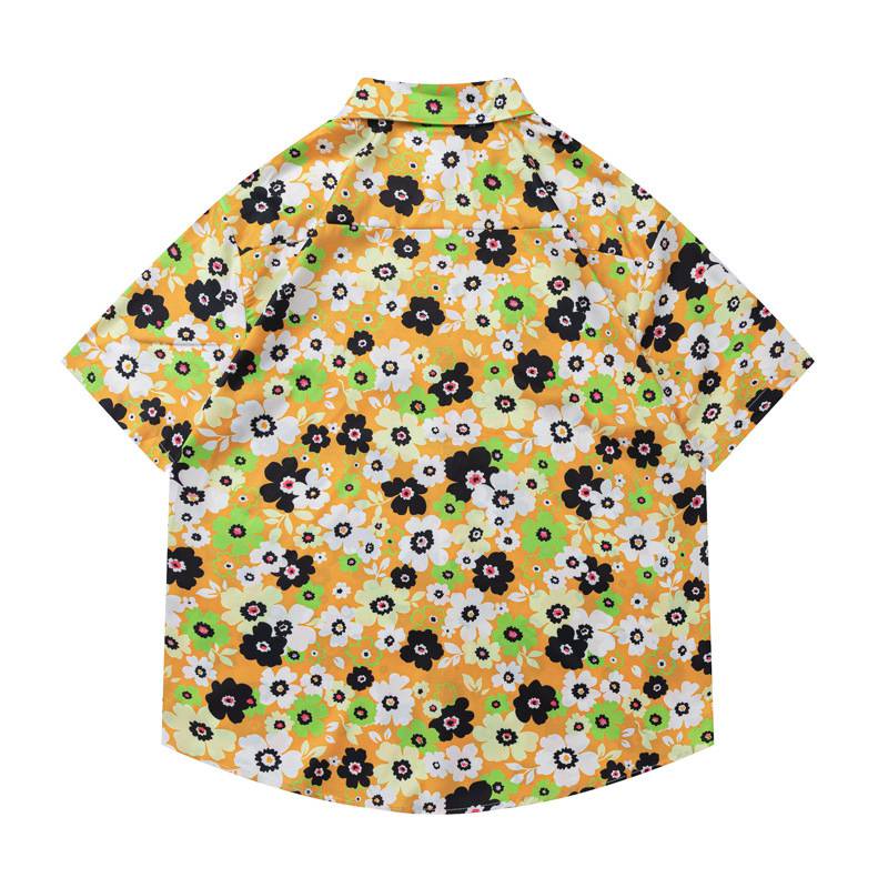 【20%OFFクーポン】アロハシャツ　メンズ　半袖　花柄　おしゃれ　カジュアル　ビーチシャツ　薄手　総柄　夏服　大きいサイズ　トロピカル　海水浴　男女兼用　ゆったり　半袖シャツ　花柄シャツ　開襟シャツ　ugQ-152　イエロー　M~3L