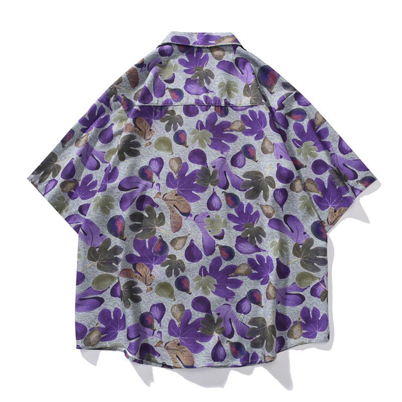 【20%OFFクーポン】アロハシャツ　メンズ　ハワイ風　ゆったり　半袖　総柄　夏服　薄手　カジュアル　ビーチシャツ　大きいサイズ　トロピカル　海水浴　男女兼用　半袖シャツ　花柄シャツ　開襟シャツ　おしゃれ　ugQ-604　グレー　M~3L