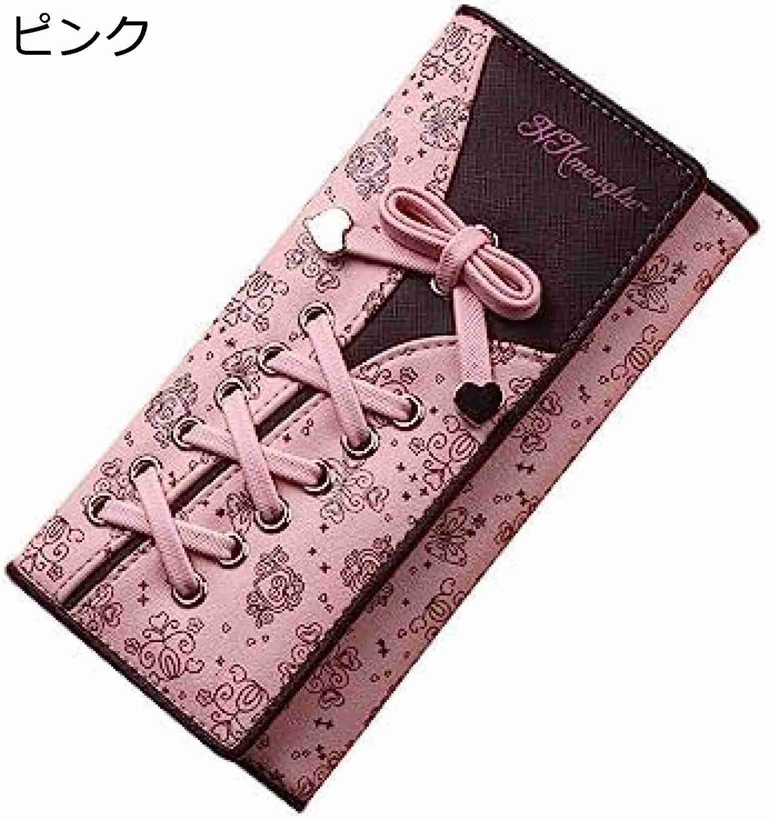 【20%OFFクーポン】レディース 長財布 リボン ツートンカラー 三つ折り ボタン ジッパー 財布 大容量 スマホ入れ可 カード入れ 小銭入れ 使いやすい 多機能 お手頃 ウォレット ギフト 誕生日 コインケース 可愛い おしゃれ ピンク