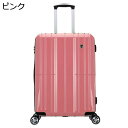 【全店10%OFFクーポン】スーツケース キャリーケース 60L キャリーバッグ TSAロック搭載 ファスナー式 超軽量 大型 耐衝撃 静音 ダブルキャスター 360度回転 旅行 ビジネス 出張 ピンク Lサイズ（6-8泊）