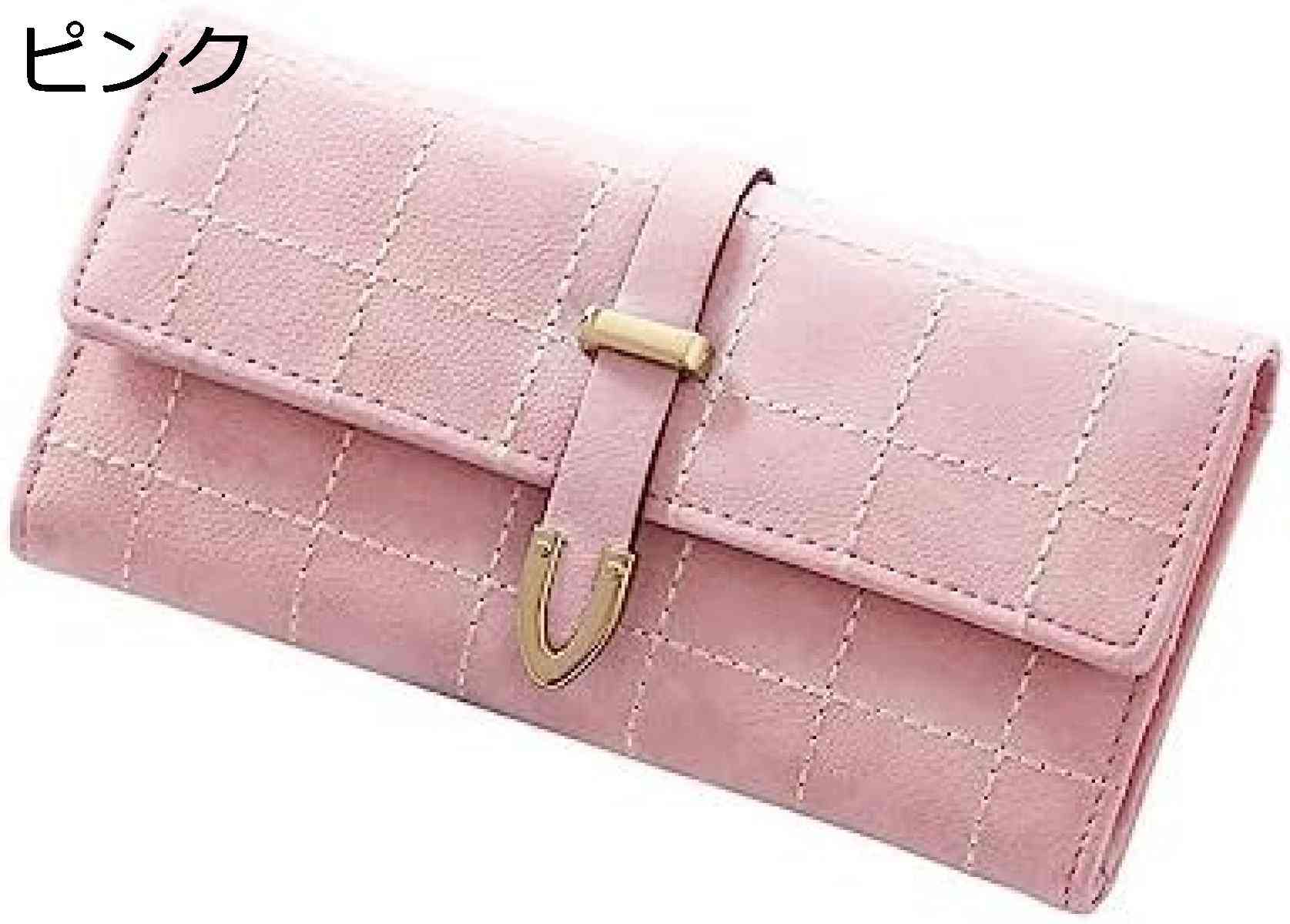 【20%OFFクーポン】チェック 長財布 レディース 三つ折り かぶせ蓋 ボタン ジッパー 財布 大容量 カード スマホ入れ可 レシートと小銭 お手頃 多機能 美しく 誕生日 使いやすい シンプル コインケース ウォレット 仕分け 贈り物 ピンク