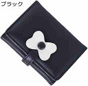 【20%OFFクーポン】三つ折り 財布 レディース 学生 小さい リボン ボタン コンパクト 薄い ウォレット 大容量 使いやすい 小銭入れ カード入れ 多機能 おしゃれ 可愛い PUレザー 誕生日 ブラック コインケース ギフト|詳細画像