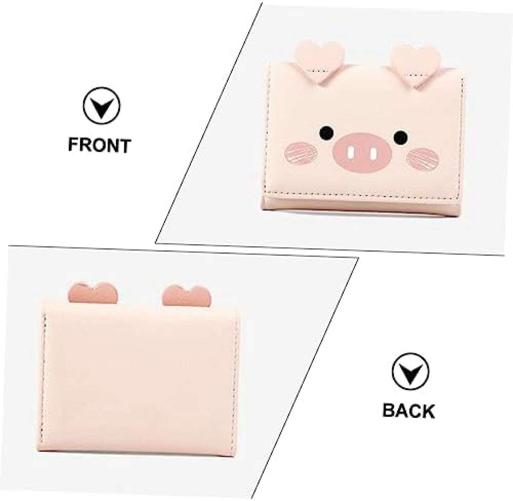 【20%OFFクーポン】ミニ財布 三つ折り財布 レディース マルチカードウォレット ジッパーウォレット コイン 小さな財布 かわいい 豚 ピンク