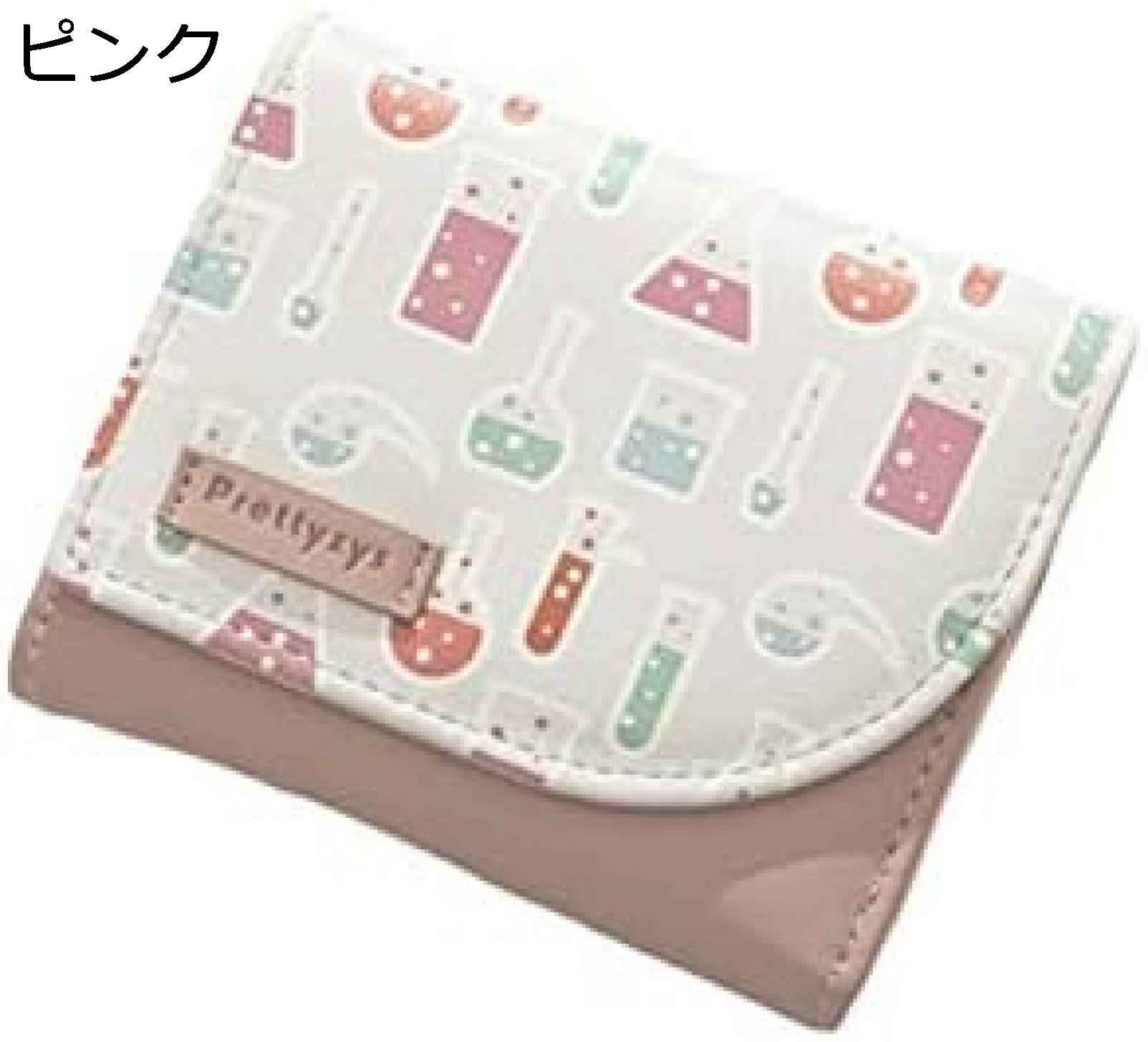 【20%OFFクーポン】小さい財布 レディース 三つ折り財布 大容量 カード入れ 小銭入れ 多機能 取り出しやすい ボタン プリント柄 コンパクト 軽い コインケース 誕生日 ギフト おしゃれ かわいい ウォレット ピンク