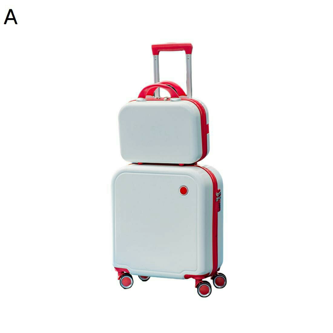 【20%OFFクーポン〜】スーツケース 機内持ち込み キャリーケース キャリーバッグ 軽量 大容量 小型 ファスナー式 耐衝撃 携帯便利 四輪 360度回転 静音 かわいい シンプル 多機能 18インチ 2点セット 出張 旅行
