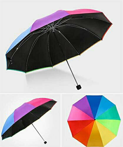 【20%OFFクーポン〜】日傘 折りたたみ傘 uvカット 遮熱 虹柄 レインボー傘 レディース傘 カラフル傘 折り畳み傘 雨傘 晴雨兼用 8本骨 10本骨 梅雨対策 収納ポーチ付き 大きいサイズ 軽量