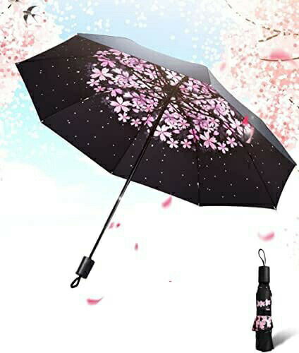 【20%OFFクーポン〜】折り畳み傘 折りたたみ傘 桜 花柄 晴雨兼用 99%遮光 紫外線対策 簡単に水を弾く 軽量 おしゃれ オリジナルデザイン 晴れ 雨の日 ギフト 装飾 花見 春ツアー 夏 ピクニック