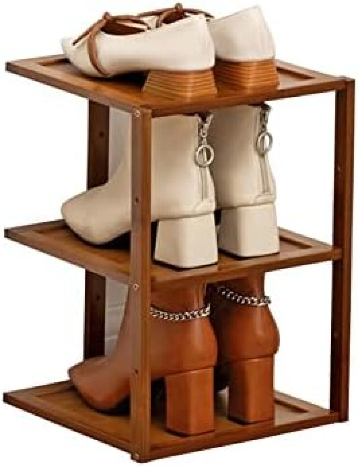 【20%OFFクーポン〜】シューズラック スリム 玄関収納 靴箱 3段 竹製 靴棚 靴 収納 多機能 収納ラック ..