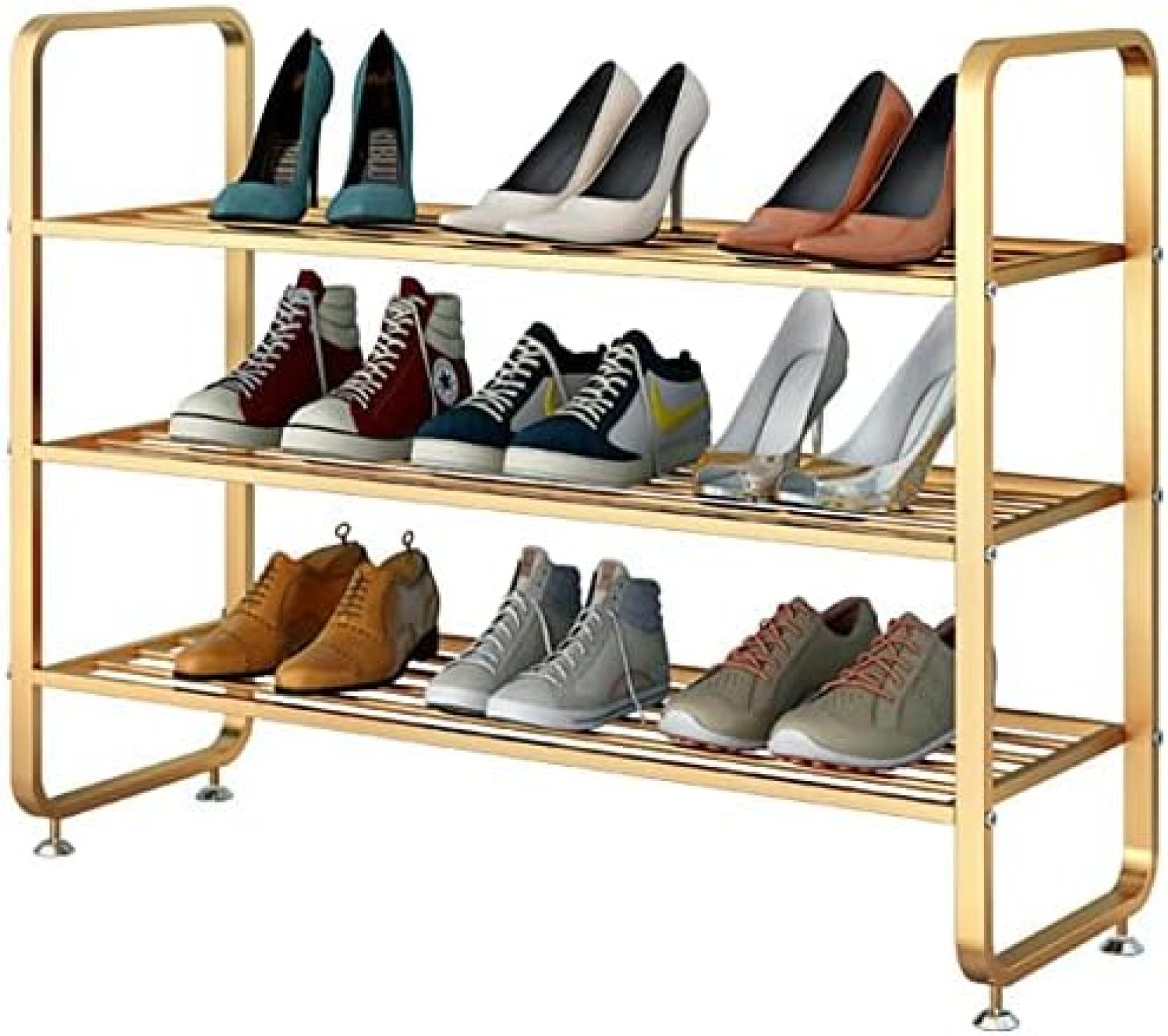 【20%OFFクーポン〜】シューズラック 金属フレーム 3/4層の靴ラック シューズラック 靴入れ 靴棚 廊下..