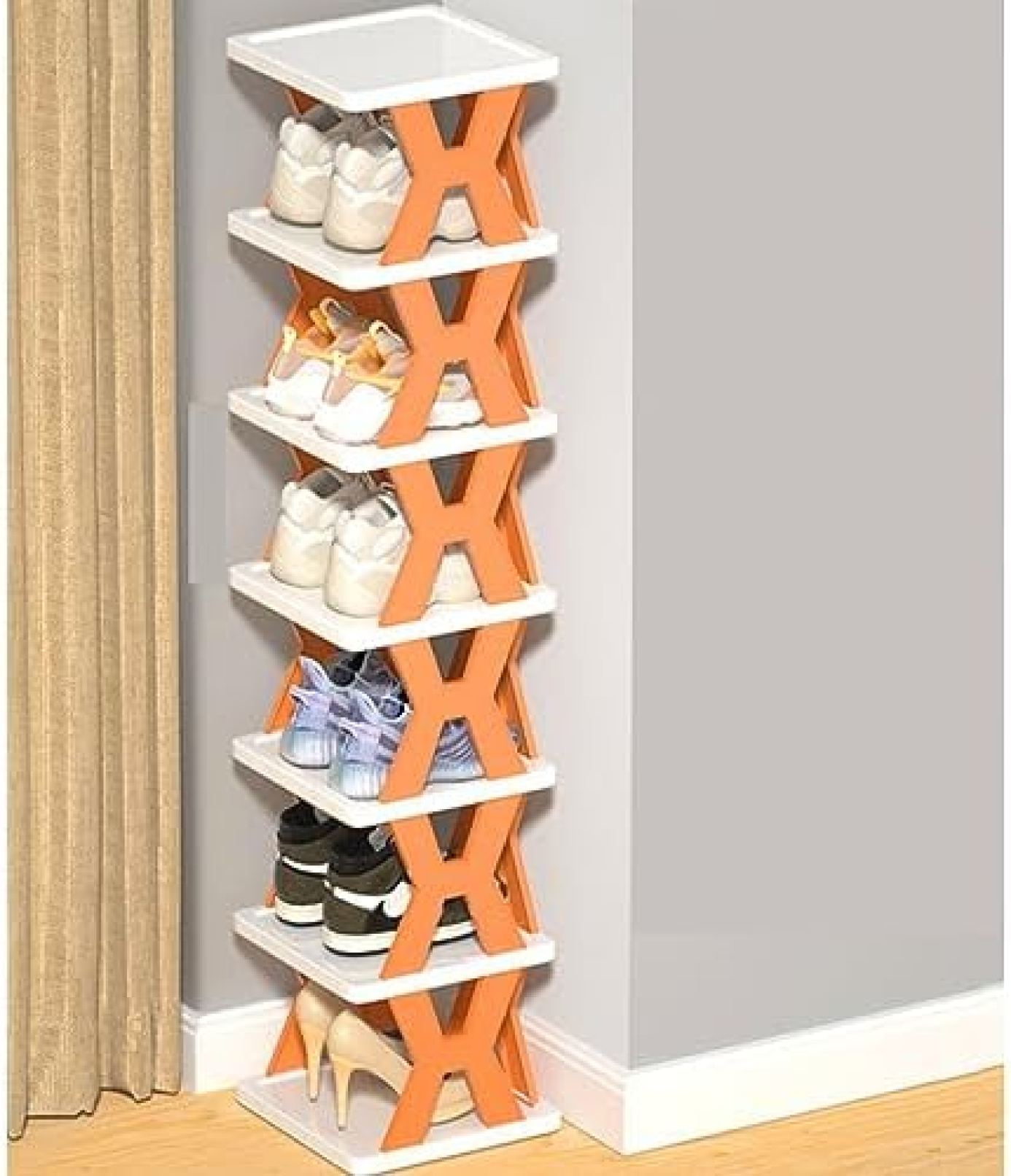 【20%OFFクーポン〜】シューズラック 折りたたみシューズキャビネット PP素材 縦型シューズラック 省ス..