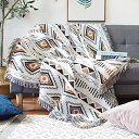 【20%OFFクーポン〜】マルチカバー ボヘミアン風 ソファカバー エスニック ブランケット マルチクロス 1人掛け 2人掛け クラシカル フリンジ付き テーブ...