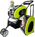 【20%OFFクーポン~】ペット用ベビーカー ペットベビーカーのハンドル調節可能な犬のカート猫ベビーカーポータブル 折りたたみ式ベビーカー (色 : 緑 Size : 47x95x91cm)