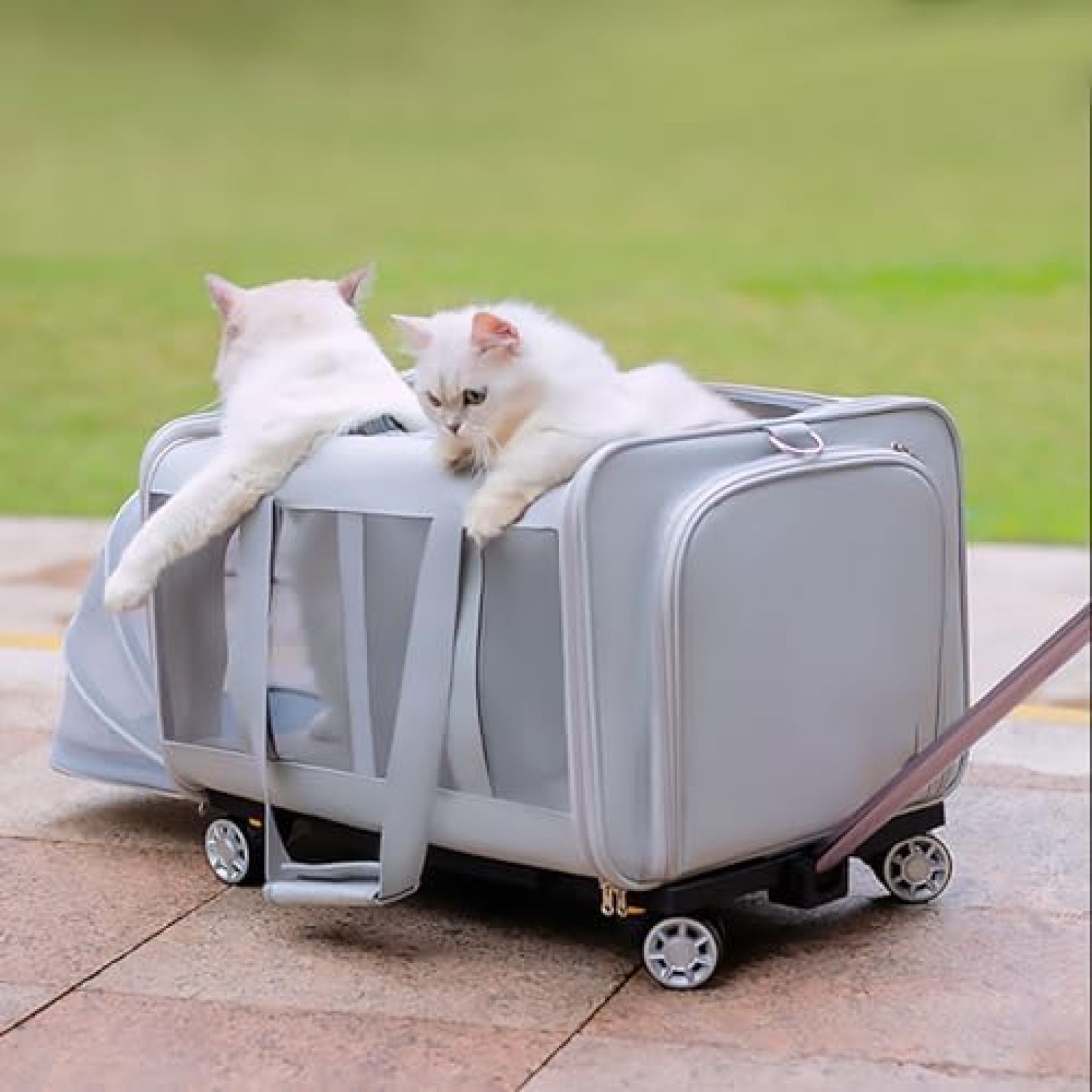 【20%OFFクーポン～】ペットカート ペット用ベビーカー 犬のベビーカー 猫のベビーカー 拡張可能なホイール付きローリングペットキャリア、犬用トラベルバッグ 大型猫用キャリア 通気性 快適 複数 ペット 旅行に最適