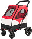 【20%OFFクーポン〜】犬用ベビーカー ペットカート ベビーカー バギー 犬 猫 多頭 大型犬用ペットベビーカー犬用ベビーカー 犬用プラム高級ペット用ベビーカープレミアム4輪ペットギアペット用ベビーカー猫 犬用など 折りたた(4)