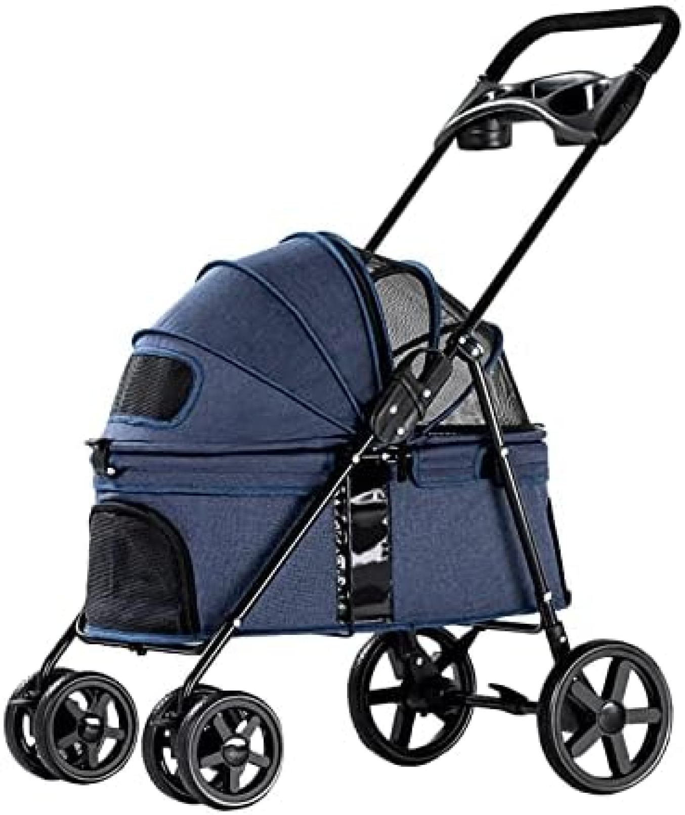 【20%OFFクーポン〜】ペットカート 犬 カート ペットかーと 小型犬 ショッピングカート 4輪 ペット バギー 折りたたみ 犬用ベビーカー ペットバギー いぬ用 ベビーカー 360度ユニバーサルホイール 3つのルーフ開口部(4)
