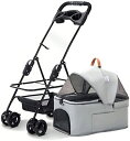 【20%OFFクーポン〜】ペットカート ベビーカー バギー 犬 猫 多頭 折りたたみ式ペットストローラー 小型中型犬猫ジョガーベビーカー 取り外し可能なペットバスケット付き 12kgペットキャリアベビーカー(4)