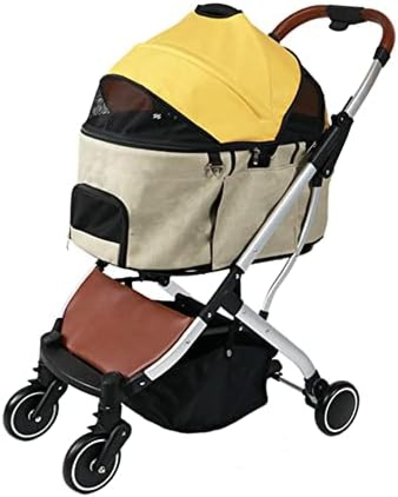 【20%OFFクーポン～】ペットカート ベビーカー バギー 犬 猫 多頭 分離型ドッグカート 犬 猫バギー 折りたたみ ペットカート 4輪犬用ベビーカー 前輪360°回転 後輪ブレーキ付 猫犬兼用 多機能 介護用 ペットバギー