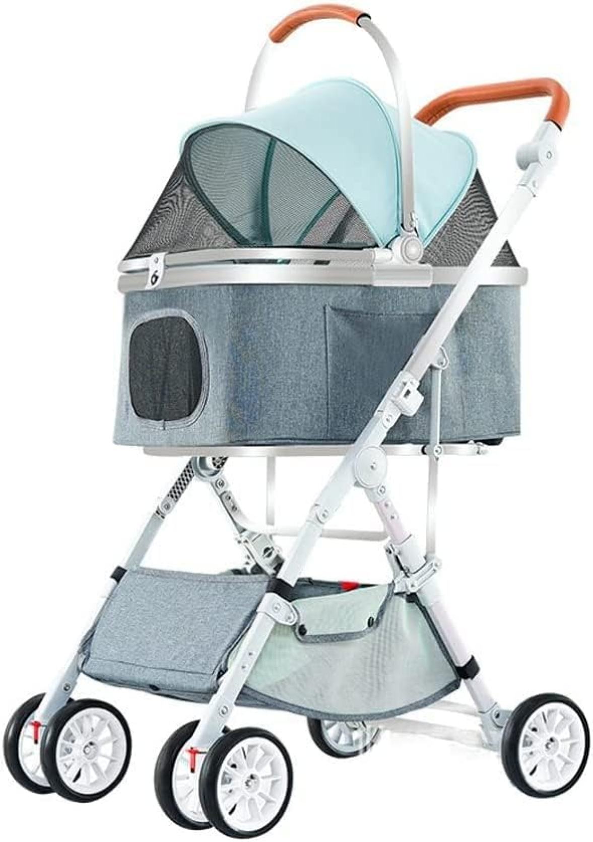 【20%OFFクーポン～】ペットカート 犬用 カート 犬 ベビーカー 最大積載量15kg猫バギ 組み立て簡単分離型軽量猫犬兼用 4輪 ペットカート お出かけ前も後ろも網窓通気 犬 ベビーカー