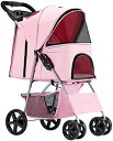 【20%OFFクーポン〜】ペットカート ベビーカー バギー 犬 猫 多頭 犬用乳母車 ペット用ベビーカー 小型中型犬と猫用 犬と猫のベビーカー 折りたたみ式ペッ...