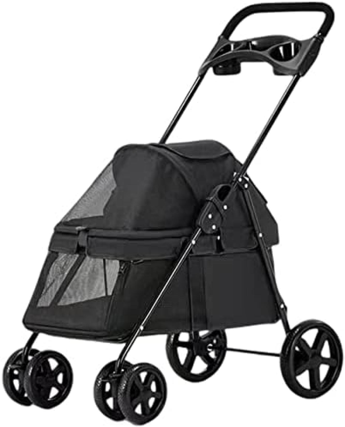 【20%OFFクーポン〜】ペットカート ベビーカー バギー 犬 猫 多頭 折りたたみ 猫用のペットベビーカー 犬のペットベビーカー 多機能ペットカート レインカバー付き 小さな犬用の絶妙な犬の乳母車小型犬用の軽量犬のベビーカーのサムネイル