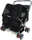 【20%OFFクーポン~】ペットカート ベビーカー バギー 犬 猫 多頭 行ベビーカー犬猫ベビーカーベビーストローラージョガーバギーは折り畳むことができる - レインカバーマックスロード60キロで 多頭用 ペットベビーカ