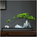 【20%OFFクーポン】室内装飾用の人工観葉植物 人工ツリー盆栽の風景盆栽の装飾ロッキー一部の枝は白い陶磁器の鹿のリビングルームとオフィスのデスクトップの装飾を...
