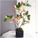 【20%OFFクーポン】人工植物 人工樹木シミュレーションフルーツ盆栽フェイクピーチツリー盆栽リビングルーム家の装飾デスクトップフェイクツリー 観葉植物