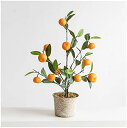 【20%OFFクーポン】人工盆栽 25インチの鉢植えの偽造所、バスケットと母の鉢植えのオレンジ色の植物、自宅のベランダ机の装飾 人工観葉植物
