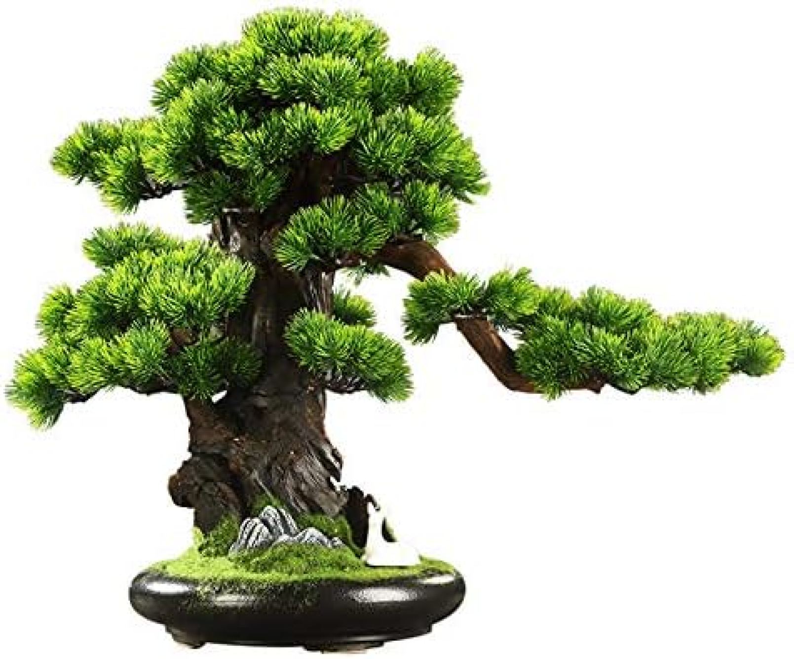 【20%OFFクーポン】偽物の植物/人工樹木 陶磁器の鍋の偽の植物の装飾禅の植物の装飾禅の庭の装飾の人工盆栽の木の家の装飾的な、デスクトップのディスプレイ、23.6 x 19.7 x 11インチ 人工観葉植物