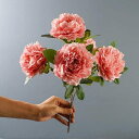 【20%OFFクーポン】造花 花束 牡丹 フェイクフラワー スタイリッシュ 2束 ピンク 北欧風 インテリア かれない花 飾り 本物そっくり アーティフィシャル...