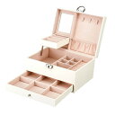 【20%OFFクーポン〜】ジュエリーボックス アクセサリーケース 鏡付き ジュエリー収納 宝石箱 大容量 鍵付き 引き出し おしゃれ 小物入れ ピアス ネックレ...
