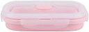 【20%OFFクーポン】電子レンジシリコン容器、無臭弁当弁当箱、折りたたみ式(Pink 500ML)(3)