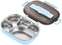 【20%OFFクーポン】弁当箱 仕切り ランチボックス 食器 ステンレス 仕切り付き 電子レンジ対応 レディース メンズ 3仕切り 保存容器 子供 学生 箸スプ...