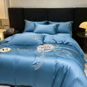 【20%OFFクーポン〜】冷感掛け布団カバ一 接触冷感 光沢感 春夏秋 刺繍 純色 柔らかい 冷房対策 通気性がいい ツルツル 北欧風 静電気防止 着脱簡単 抗菌防臭 吸湿性が強く 弾力性がよく 洗濯機OK 水洗い加工(3)