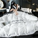 【20%OFFクーポン〜】掛け布団カバー 夏用 接触冷感 フリル付き 優しい肌触り 両面光沢感 刺繍 通気性がいい ひんやり 冷房対策 ツルツル 静電気防止 着...