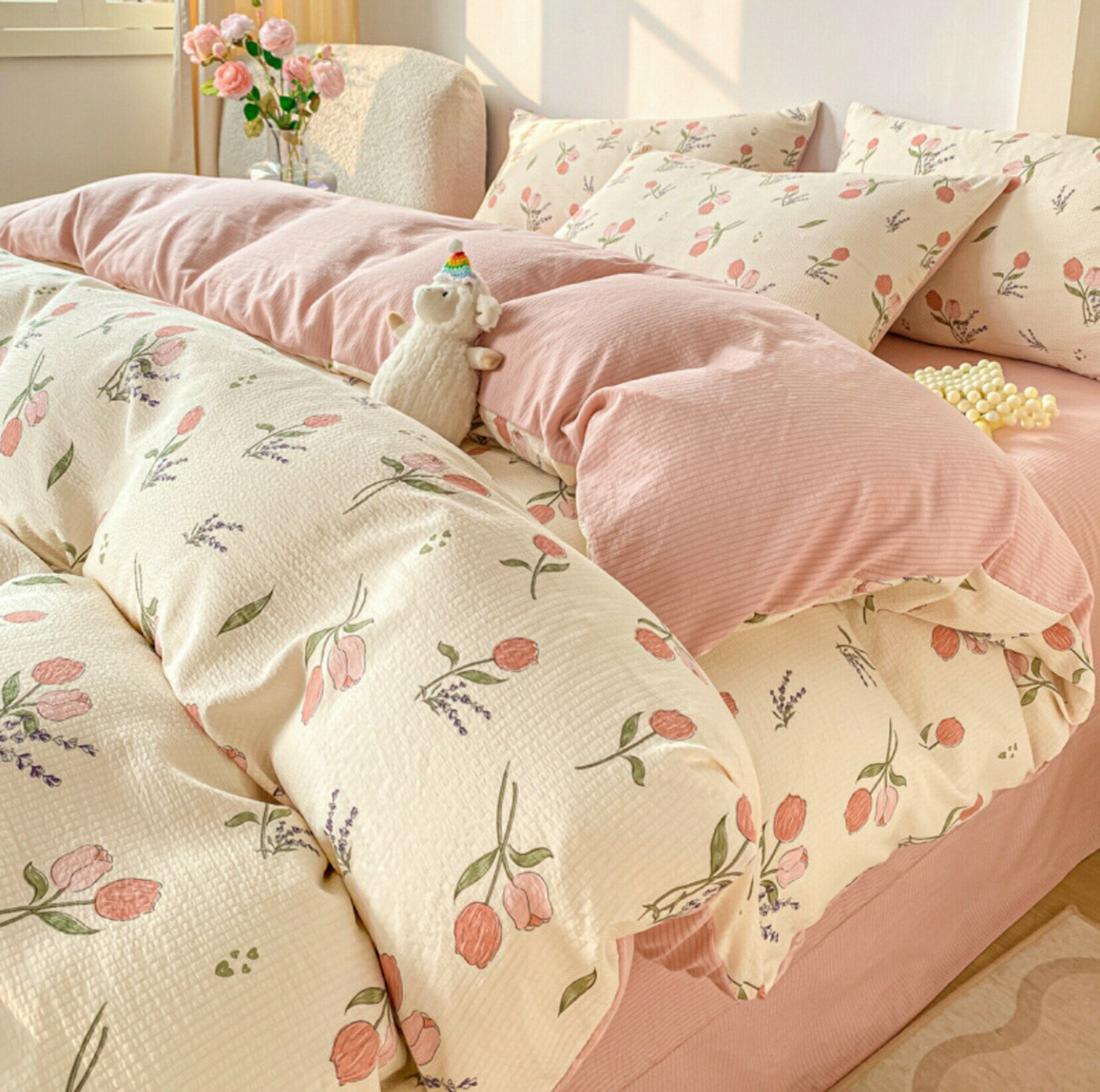 【20%OFFクーポン〜】掛けふとんカバー ベッドカバー4点セット オールシーズン ベッドカバー 北欧 ポリ..