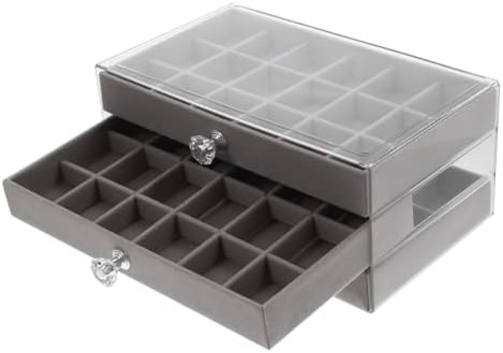 【20%OFFクーポン〜】引き出しの宝石箱 イヤリングホルダー リングボックスオーガナイザー 眼鏡 収納 ..