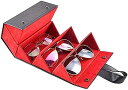 【20%OFFクーポン〜】メガネホルダーディスプレイスタンド 6スロット pu折りたたみ式レザー眼鏡収納ボックスディスプレイサングラスメガネ旅行オーガナイザーケース多重吊り下げコンテナ眼鏡ディスプレイ メガネホルダー(4)