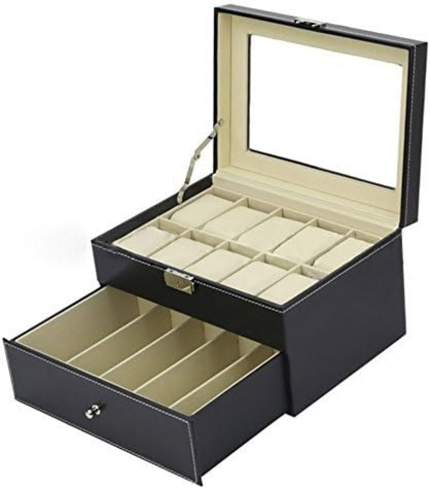 【20%OFFクーポン〜】ジュエリー&ウォッチ&サングラス 2段式 腕時計収納ケース サングラス収納ボックス..