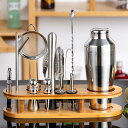 【20%OFFクーポン〜】カクテルシェーカーセット ステンレス製 18点セット 700ml 練習 バーテンダー ワイン 酒 バー用 ホーム キット カクテル 業...