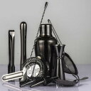 【20%OFFクーポン〜】カクテルシェーカーセット ステンレス製 10点セット 黒色 510ml 練習 バーテンダー ワイン 酒 バー用 ホーム キット カクテ...