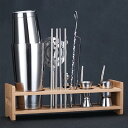 【20%OFFクーポン~】カクテルシェーカーセット ステンレス製 10点セット 750ml 練習 バーテンダー ワイン 酒 バー用 ホーム キット カクテル 業務用 自家製 バーテンダー 最高ツール ギフト カクテルセット バ