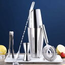 【20%OFFクーポン~】カクテルシェーカーセット ステンレス製 5点セット 練習 バーテンダー ワイン 酒 バー用 ホーム キット カクテル 業務用 自家製 バーテンダー 最高ツール ギフト カクテルセット バーセット