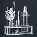 【20%OFFクーポン〜】カクテルシェーカーセット ステンレス製 10点セット 400ml 練習 バーテンダー ワイン 酒 バー用 ホーム キット カクテル 業...