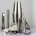 【20%OFFクーポン〜】カクテルシェーカーセット ステンレス製 10点セット 銀色 850ml/550ml 練習 バーテンダー ワイン 酒 バー用 ホーム キ...