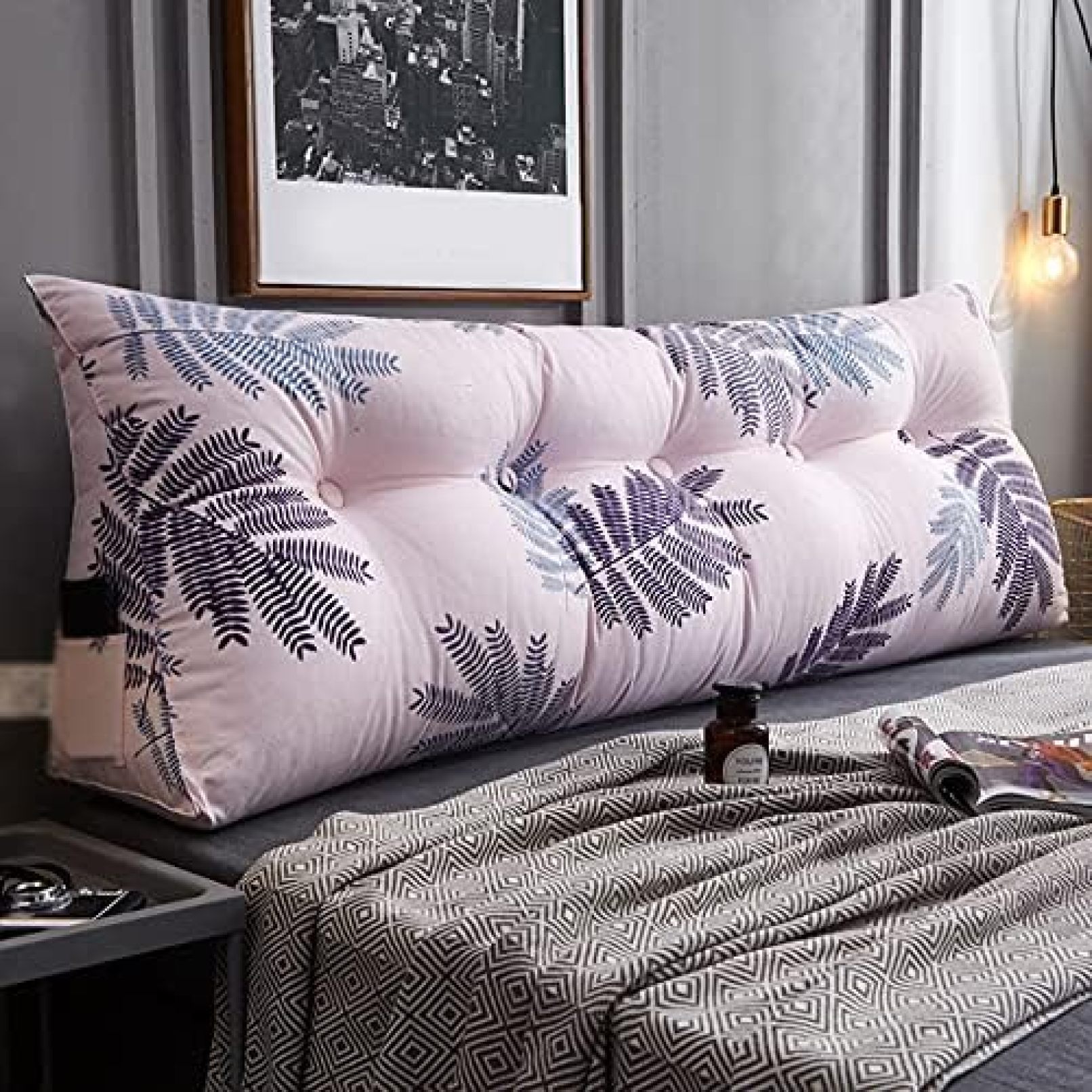 【20%OFFクーポン】背もたれ クッション ベッド 三角クッション 80*50*22 北欧 大きい おしゃれ クッション ソファ用 足枕 腰枕 ウェッジクッシ...