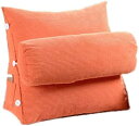 【20%OFFクーポン】背もたれ クッション ベッド 大きい ソファー レストクッション 腰枕 椅子用 45*45*22 背中 仮眠用 クッション 大きい ベッドウエッジ 枕 ゴロ寝 オレンジ色 無地 まくら ソファークッシ