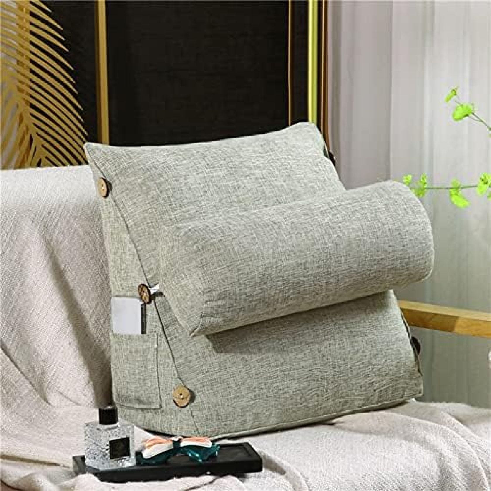 【20%OFFクーポン】三角枕 ヘッドボードクッション 三角クッション 腰クッション 45*45*20cm 背もたれ 三角クッション 対策 姿勢 ウェッジクッシ...