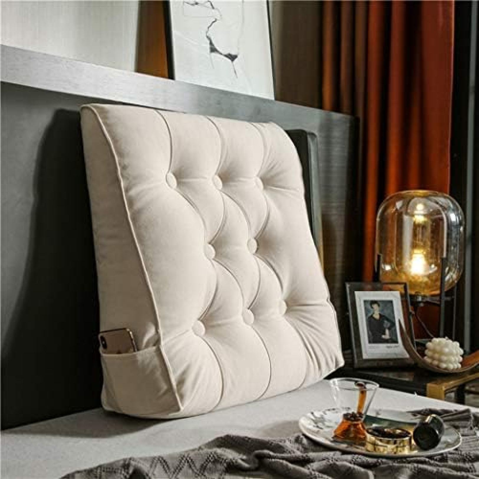 【20%OFFクーポン】背もたれ クッション ベッド 大きい ソファー レストクッション 腰枕 椅子用 背中 ..