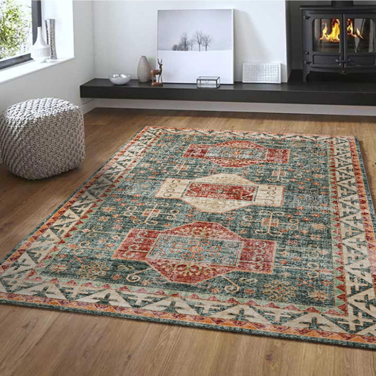 【20%OFFクーポン】ラグ カーペット 民族柄ラグ かわいいじゅうたん ホットカーペット 敷物 オールシー..